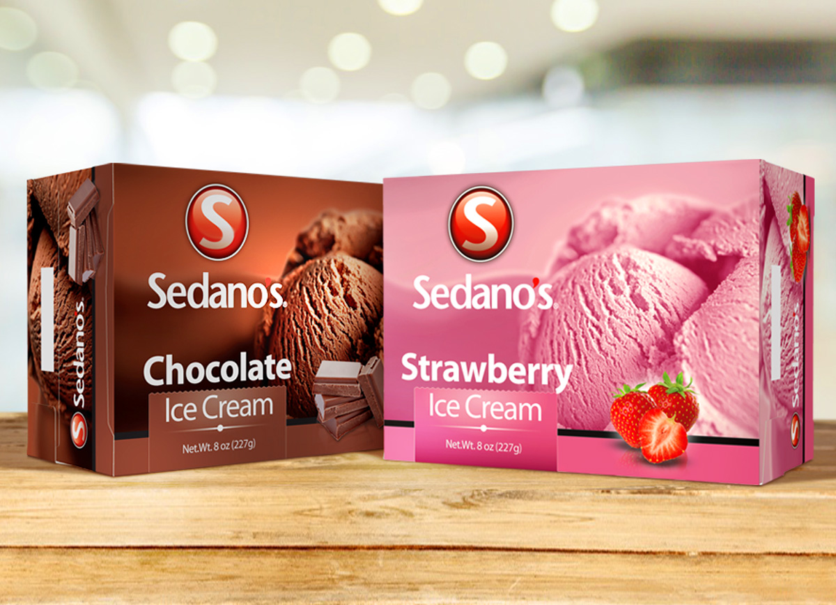 Sedanos Ice Cream package design